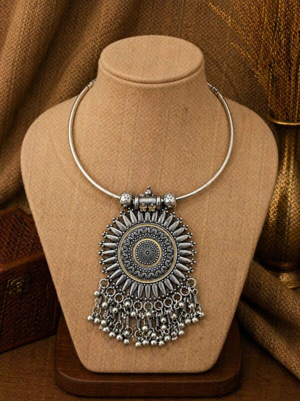 Sunburst Tribal Statement Hansli Necklace