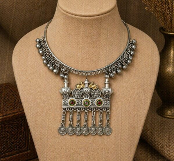 Temple Coin Tribal Hansli Necklace