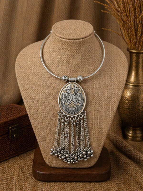 Tribal Bird Motif Hansli Necklace