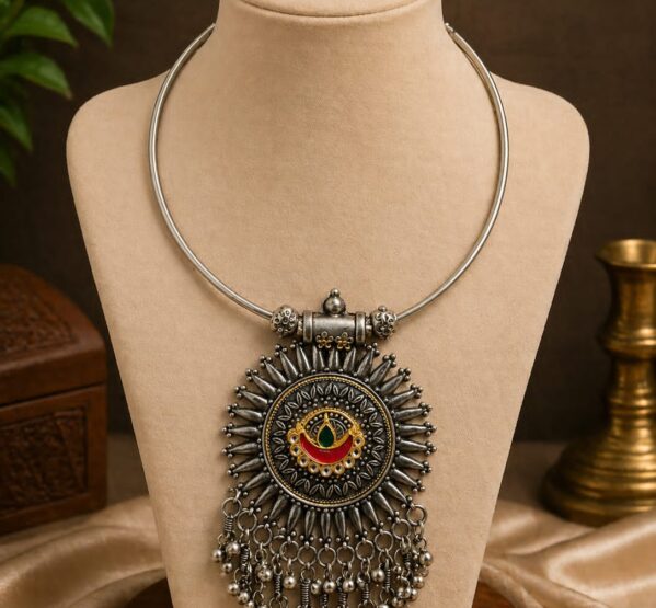 Tribal Sunburst Hansli Necklace