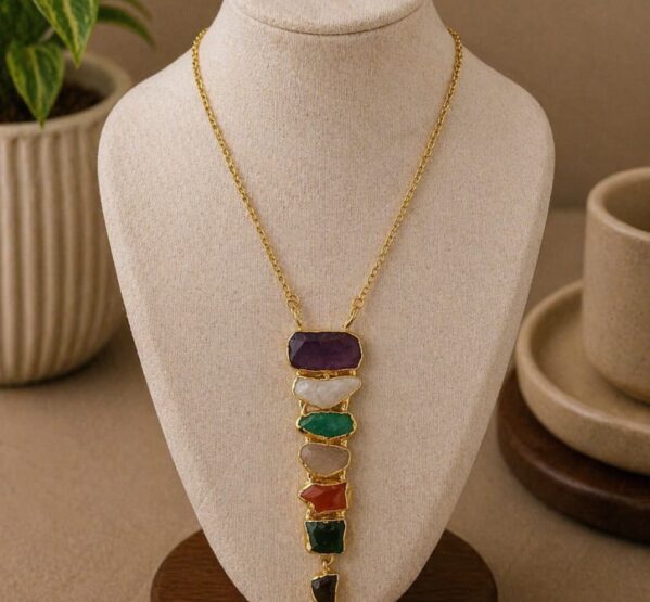 Multi-Stone Chakra Cascade Necklace