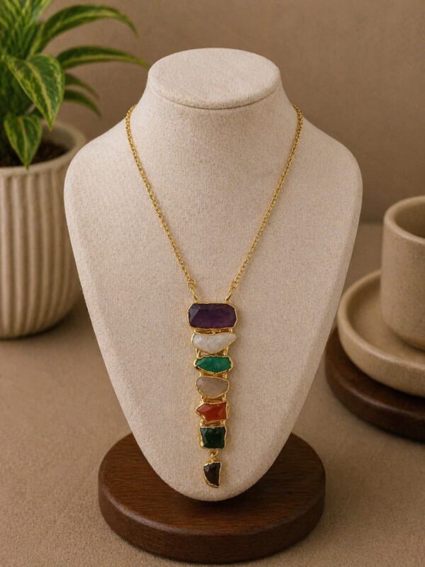 Multi-Stone Chakra Cascade Necklace