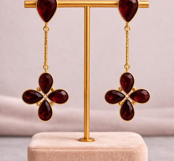 Floral Drop Statement Earrings