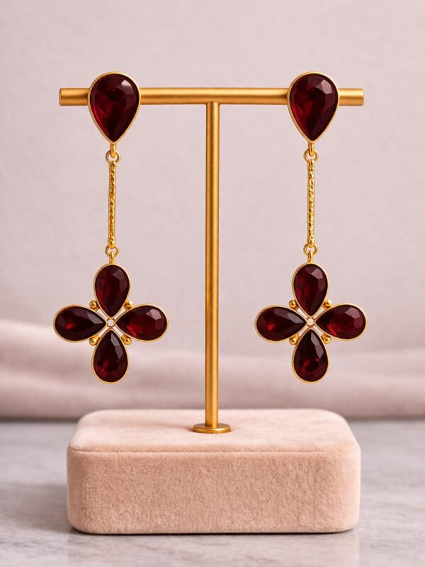 Floral Drop Statement Earrings