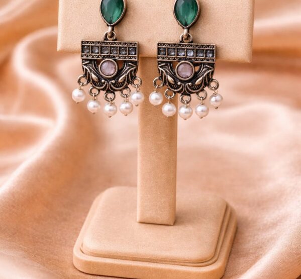 Antique Pearl Drop Stud Danglers