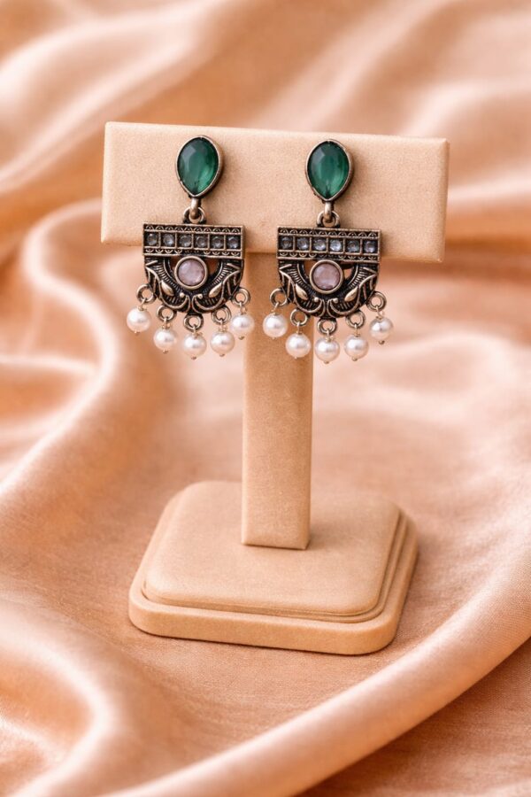 Antique Pearl Drop Stud Danglers