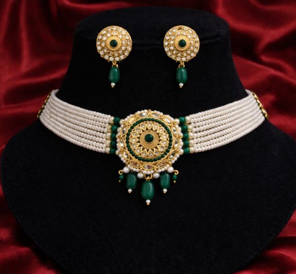 Rajwadi Pearl Choker Set