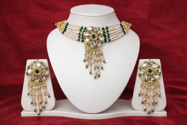 Emerald Pearl Kundan Choker Set