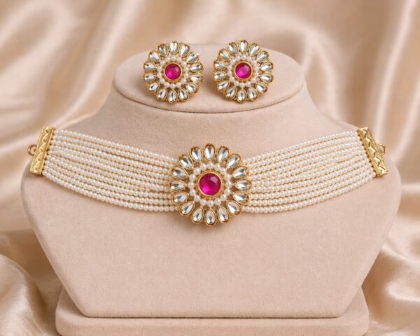 Zoya Kundan & Pearl Choker Set