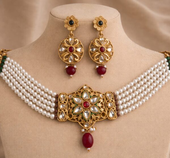Aarya Kundan Floral Choker Set