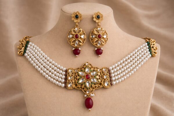 Aarya Kundan Floral Choker Set