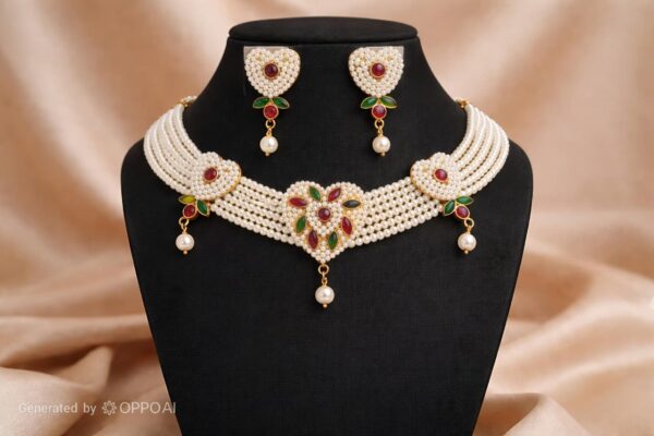 Floral Pearl Kundan Choker Set