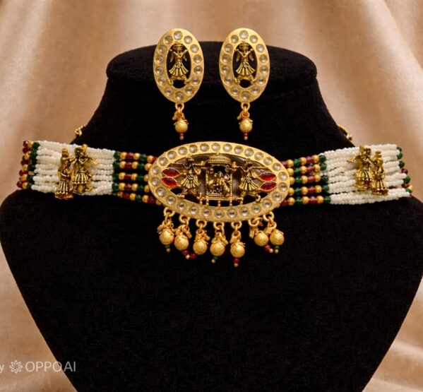 Barat Doli Pearl Kundan Choker Set
