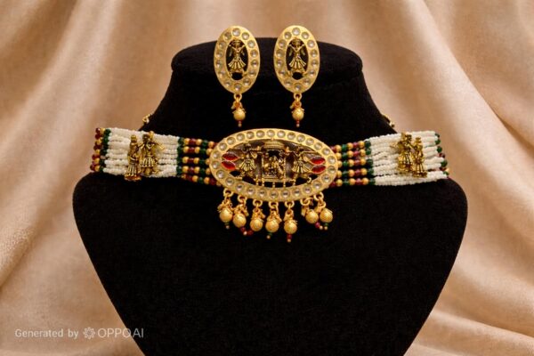 Barat Doli Pearl Kundan Choker Set