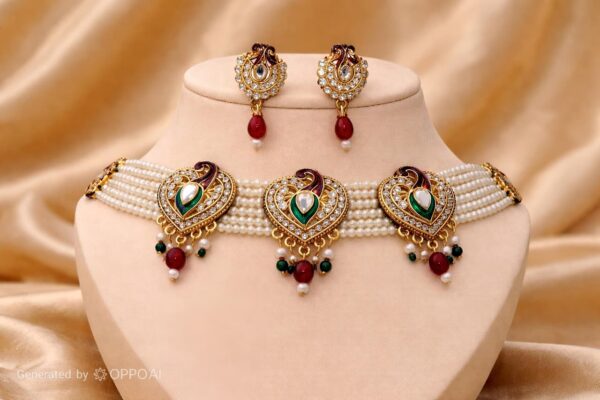 Traditional Kundan Pearl Choker Set