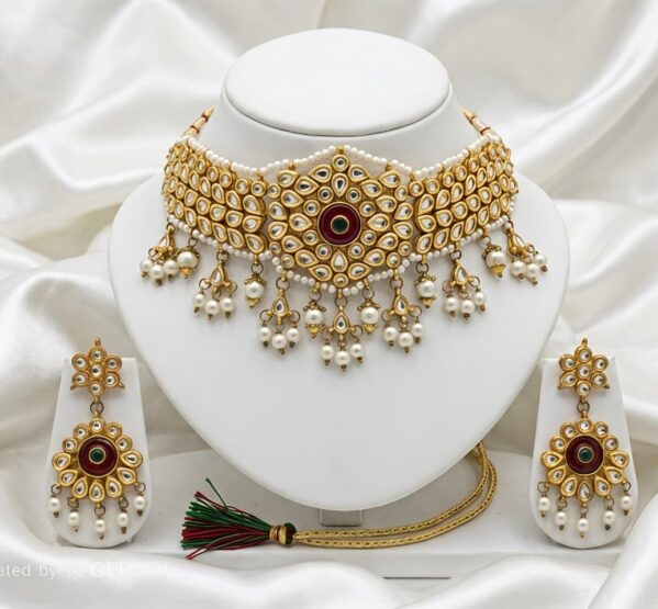 Royal Kundan Pearl Bridal Choker Set