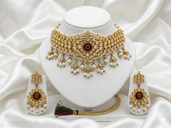 Royal Kundan Pearl Bridal Choker Set