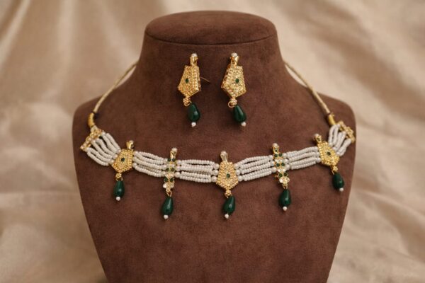 Classic Pearl Kundan Drop Choker Set