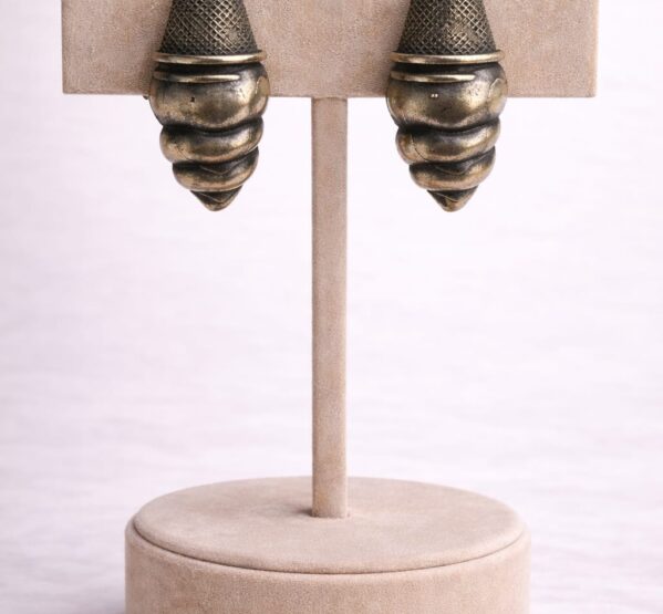 Vintage German Silver Cone Stud Earrings