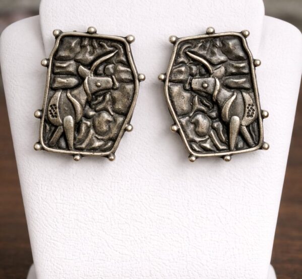 Tribal Deer Motif Stud Earrings