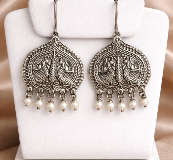 Peacock Pearl Drop Earrings