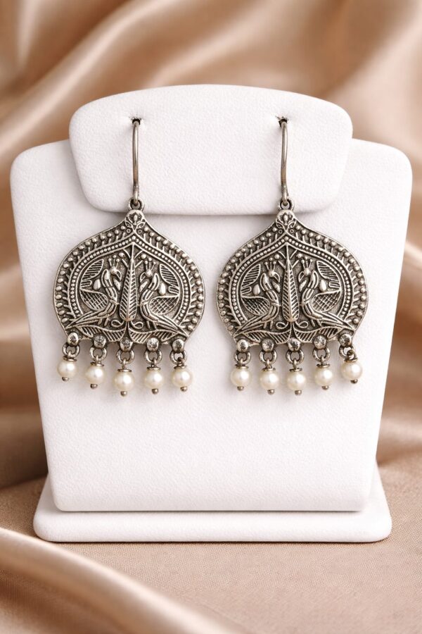 Peacock Pearl Drop Earrings