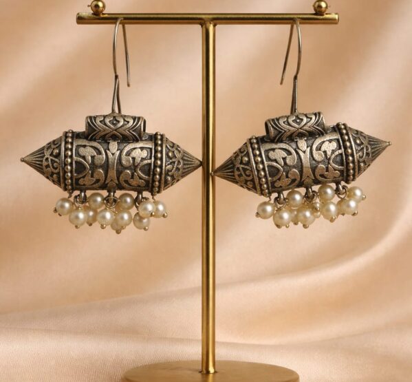 Antique Pearl Dome Jhumka Earrings