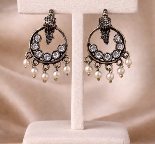Antique Peacock Pearl Drop Earrings