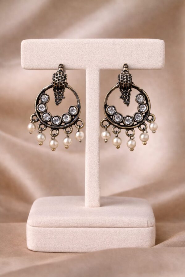 Antique Peacock Pearl Drop Earrings