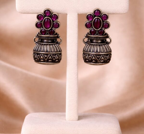 Antique Ruby Jhumka Earrings