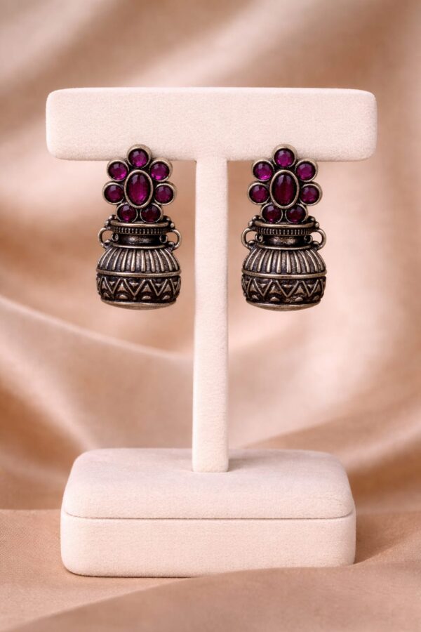 Antique Ruby Jhumka Earrings