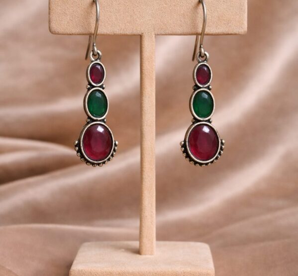 Ruby Emerald Drop Earrings