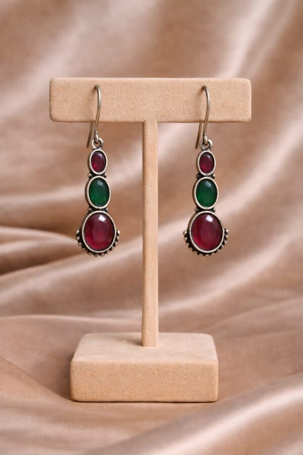 Ruby Emerald Drop Earrings