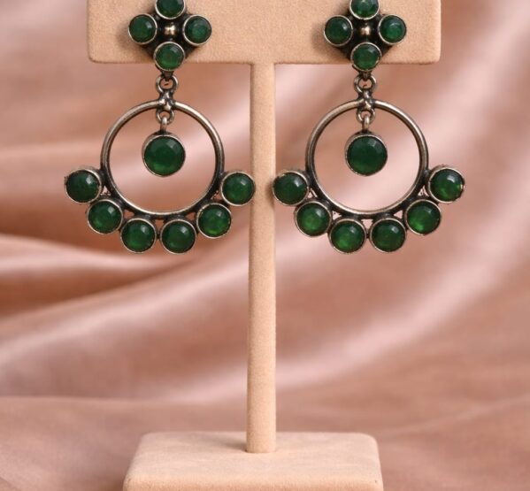 Emerald Bloom Hoop Earrings