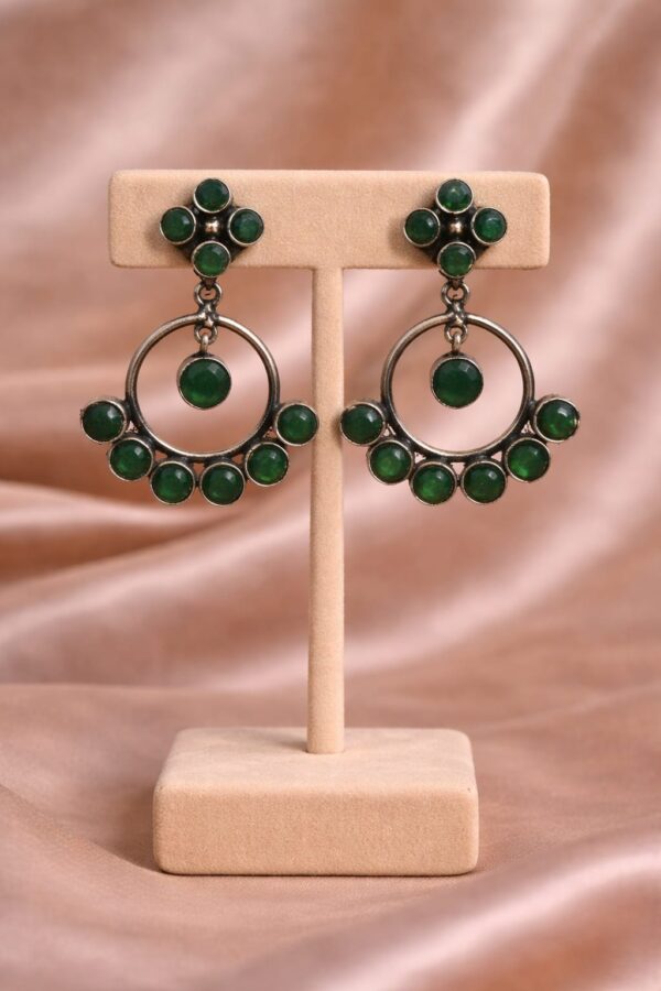 Emerald Bloom Hoop Earrings