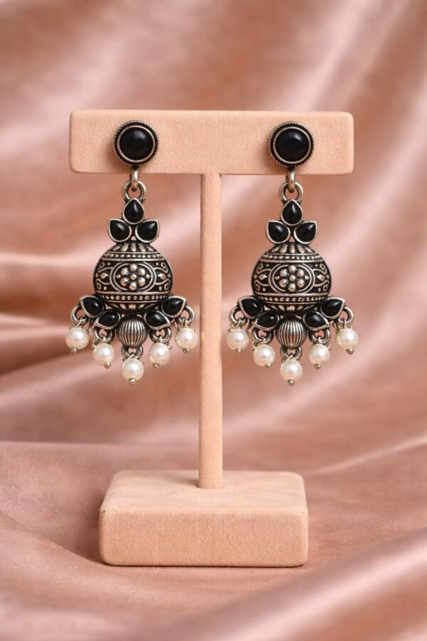 Midnight Black Jhumka Earrings