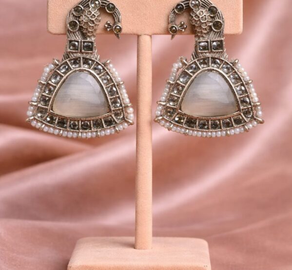 Pearl Peacock Chandbali Earrings