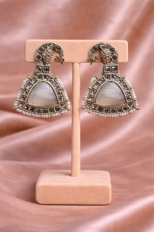 Pearl Peacock Chandbali Earrings