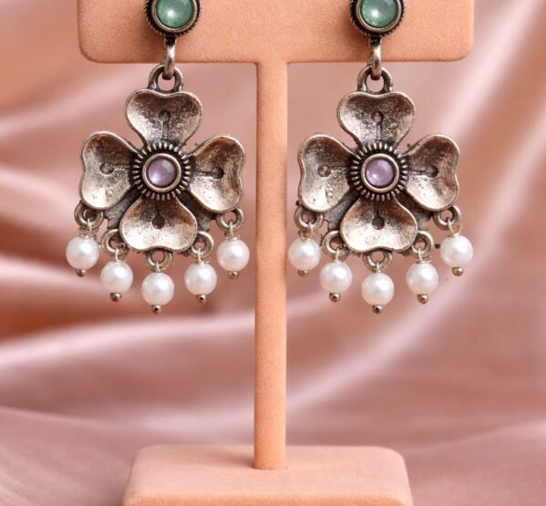 Floral Pearl Drop Earrings