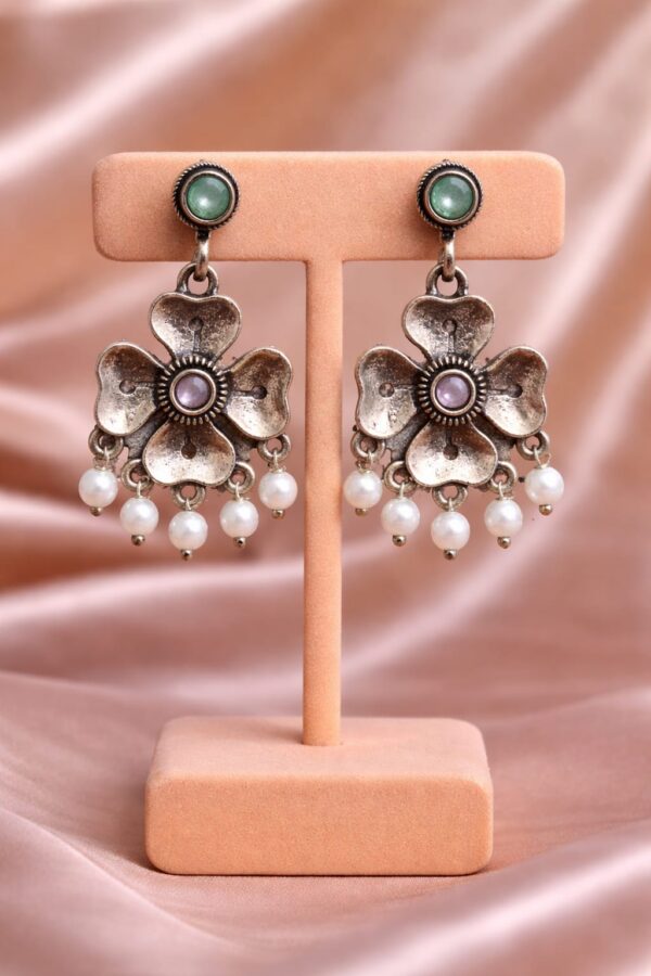 Floral Pearl Drop Earrings