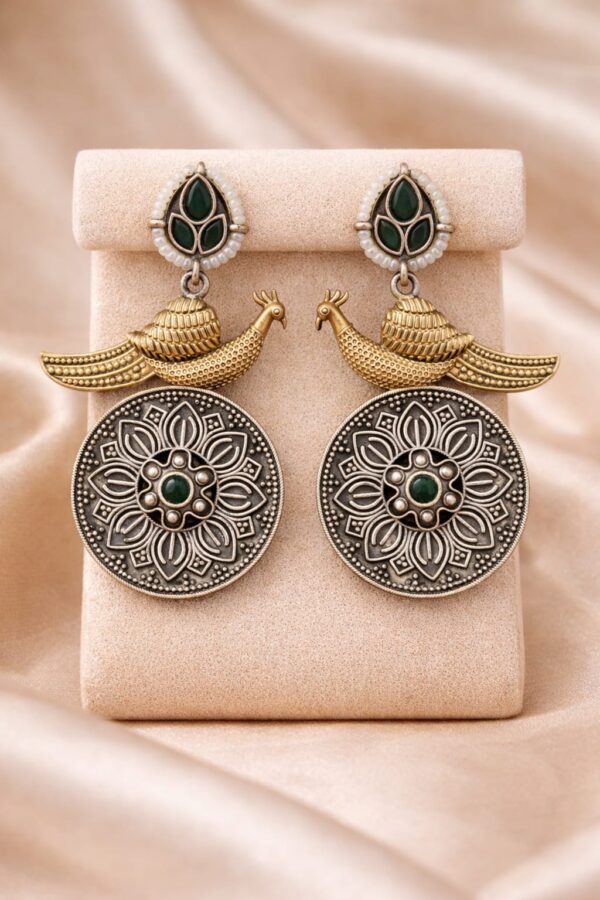 Peacock Floral Statement Earrings