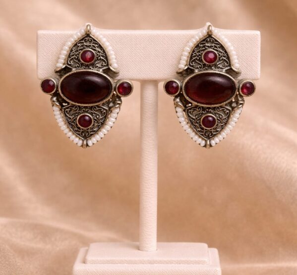 Royal Ruby Antique Stud Earrings