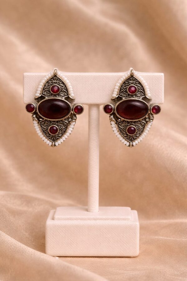 Royal Ruby Antique Stud Earrings