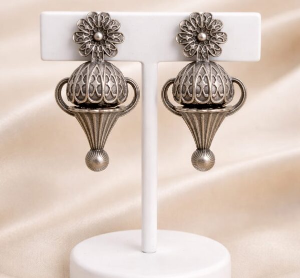 Floral Dome Jhumka Stud Earrings