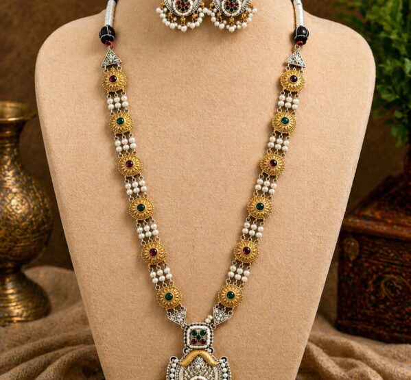 Traditional Long Statement Necklace Set