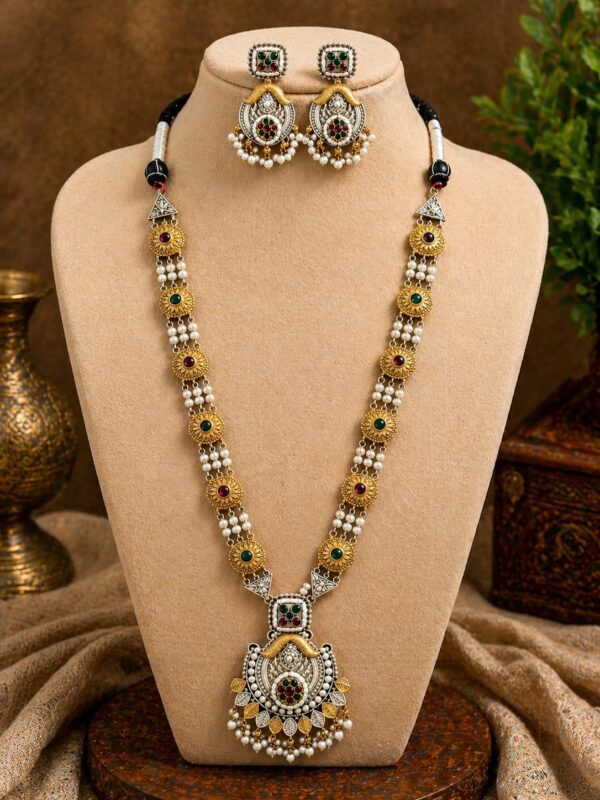 Traditional Long Statement Necklace Set
