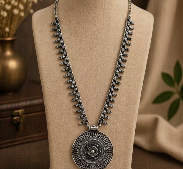 Vintage Coin Pendant German Silver Necklace