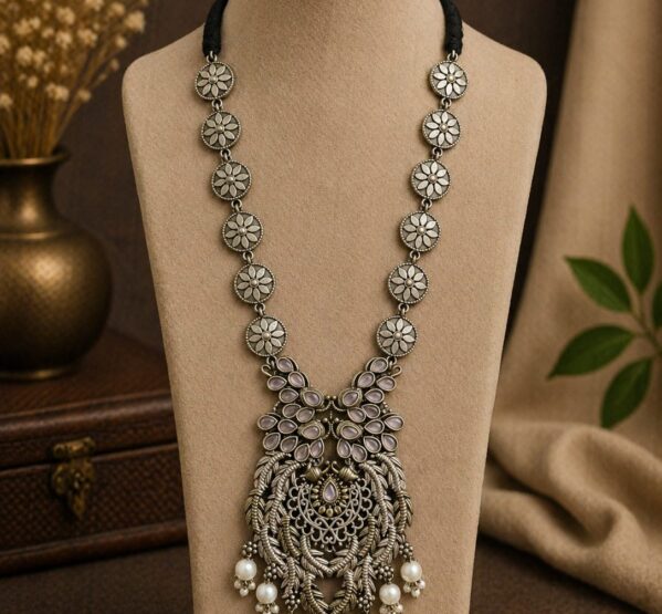 Floral Statement Pearl Drop Necklace