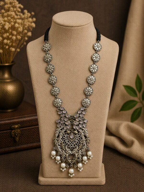 Floral Statement Pearl Drop Necklace