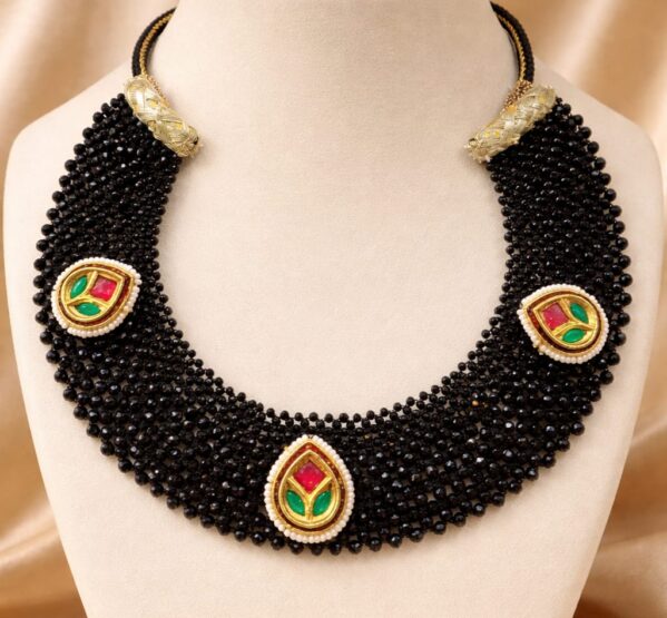 Multi-Strand Beaded Kundan Necklace